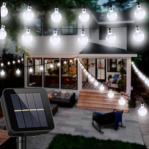 

Solar Waterproof Outdoor Transparent Ball Bubble String Lights 12m 100LEDs Garden Lights Wedding Party Christmas Outdoor Patio Camping Holiday Decoration