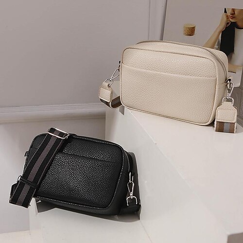 

Dame Crossbody taske PU Læder Daglig Vandtæt Holdbar Helfarve Sort Hvid Gul