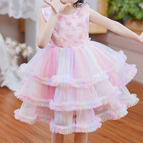 

Bambino Da ragazza Vestito da festa Farfalla Vestito da festa Al ginocchio Vestito Matrimonio Retato Girocollo Senza maniche Adorabile Vestito 4-12 anni Estate Rosa Blu