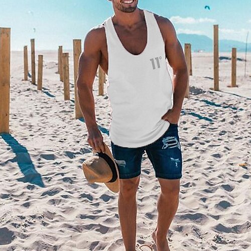 

Per uomo Canotte Panciotto Maglieria intima Maglietta senza maniche Numero Girocollo Esterno Per uscire Senza maniche Abbigliamento Di tendenza Originale Muscolo