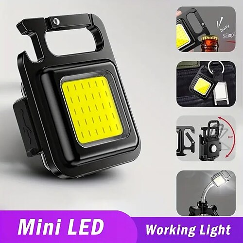 

mini torcia elettrica 1pc portachiavi ricaricabile USB multifunzione luce abs luce tascabile portatile con magnete per campeggio di emergenza all'aperto