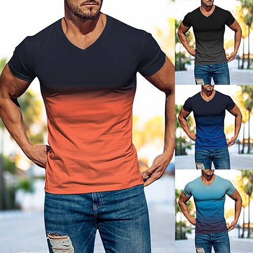 

Per uomo maglietta T-shirt Gradiente A V Strada Da mare Maniche corte Abbigliamento Di tendenza Originale Essenziale