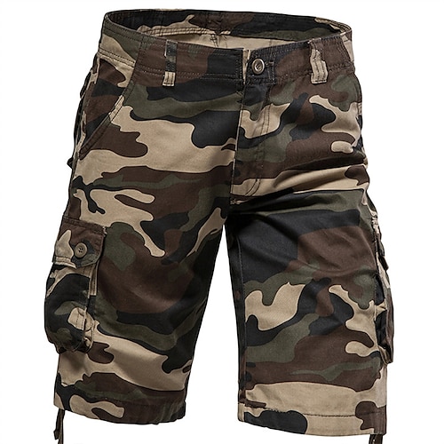 

Homme Short Cargo Short Bermuda Poche Camouflage Confort Respirable Extérieur du quotidien Sortie Décontractées Grand et grand Blanche Vert