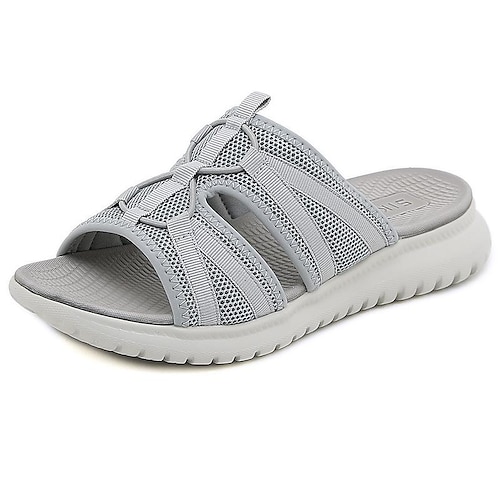 

Mujer Sandalias Zapatos Confort Diario Paseo Dedo redondo Casual Minimalismo Tela Elástica Mocasín Color sólido Negro Almendra Gris