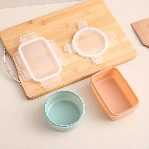 Round/Square Mini Refrigerator Crisper Storage Box PP Food Storage Box for  Kitchen Seal Box Lunch Grains Tank Sorting Container