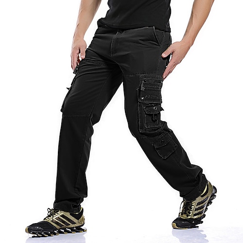 

Per uomo Pantaloni cargo Pantaloni Compatto Pantaloni da lavoro Multi tasca Tasca con patta Liscio Lunghezza intera Ufficio Da tutti i giorni 100% cotone Classico Compatto Nero Verde militare