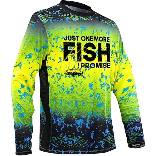 

Men's Fishing Shirt Outdoor Long Sleeve UV Protection Breathable Lightweight Quick Dry Sweat wicking Top Summer Spring Outdoor Fishing Yellow Blue Green