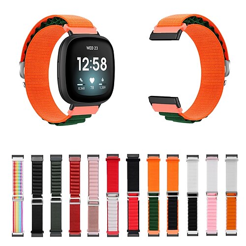 

Smart Watch Band Compatible with Fitbit Versa 3 Sense Versa 4 Sense 2 Fabric Smartwatch Strap Adjustable Alpine Loop Replacement Wristband