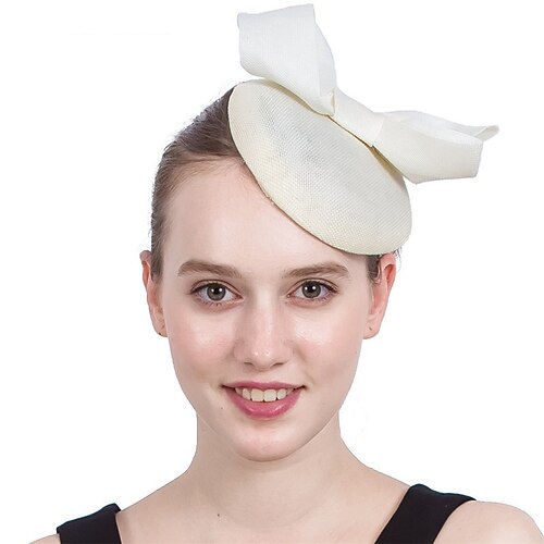 

fascinators Stof Bryllup Kentucky Derby Retrorød Elegant Med Rosette Medaljon Hovedbeklædning