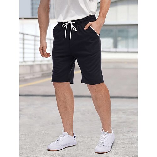 

Herre Sommer shorts Casual shorts Lomme Snørelukning Elastisk Talje Vanlig Komfort Hurtigtørrende udendørs Daglig I-byen-tøj Mode Afslappet Sort