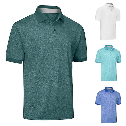 

Men's Polo Shirt Golf Shirt Golf Clothes Breathable Quick Dry Soft Short Sleeve Top Regular Fit Solid Color Summer Spring Gym Workout Golf Badminton
