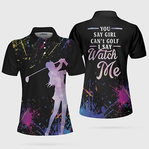 

Damen poloshirt Golfhemd Golfkleidung Atmungsaktiv Schnelltrocknend Weich Kurzarm Shirt Regular Fit Bedruckt Sommer Frühling Tennis Golfspiel Badminton