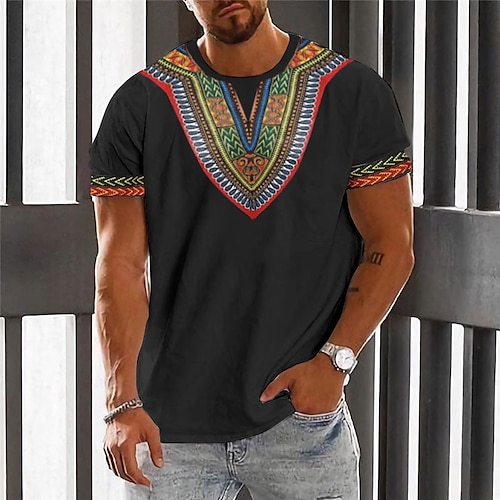  Men's Stylish Color Block T-Shirts Summer Short Sleeve