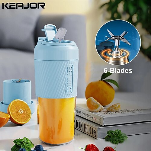 Mini Portable Blender Electric Fruit Juicer Smoothie Orange Fresh Juice  Blender Multifunction Rechargeable Portable Bottle Mixer