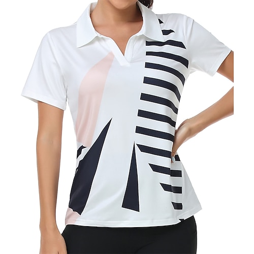 

Mujer Camisas de polo Camiseta de golf ropa de golf Transpirable Secado rápido Suave Manga Corta Camiseta Ajuste regular Rayas Verano Primavera Tenis Golf Bádminton