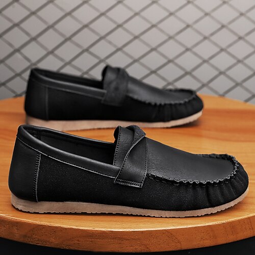 

Hombre Zapatos de taco bajo y Slip-On Clásico Casual Diario PU Transpirable Almendra Negro Amarillo Verano