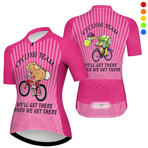 

21Grams Mujer Maillot de Ciclismo Manga Corta Bicicleta Maillot Camiseta con 3 bolsillos traseros MTB Bicicleta Montaña Ciclismo Carretera Transpirable Secado rápido Dispersor de humedad Bandas