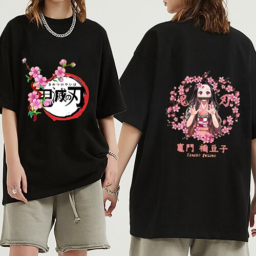 

Demon Slayer: Kimetsu no Yaiba Kamado Nezuko Kamado Tanjiro T-Shirt Estampado Clásico Estilo callejero Camiseta Para Hombre Mujer Unisexo Adulto Estampado en caliente 100% algodón Casual Diario