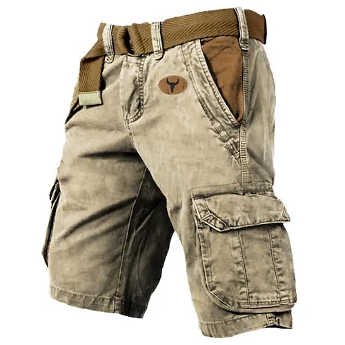 

Homens Bermuda Cargo Calção Shorts de Trilha Bolso multi Letra Estampas Abstratas Vestível Curto Ao ar livre Diário Designer Casual Cinzento Verde Preto