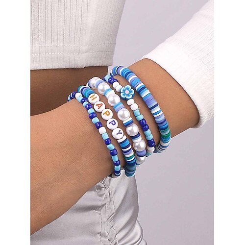 

Mulheres Braceletes Moda Ao ar livre Letra Bracelete