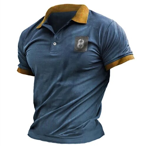 

Homme POLO Tee Shirt Golf Casual Vacances Revers Manche Courte Mode basique Plein Vintage Eté Standard Marine foncé Marron Vert clair Gris POLO