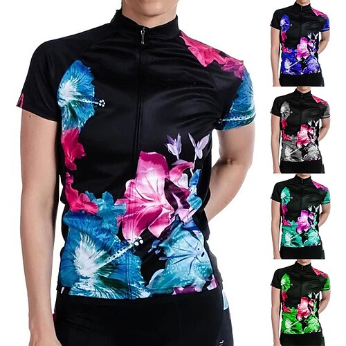 

21Grams Mujer Maillot de Ciclismo Manga Corta Bicicleta Maillot Camiseta con 3 bolsillos traseros MTB Bicicleta Montaña Ciclismo Carretera Transpirable Secado rápido Dispersor de humedad Bandas