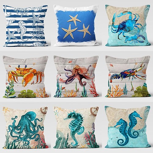 

Doppelseitiger Kissenbezug, 1 Stück, Meerestier, Seepferdchen, weich, dekorativ, quadratisch, Kissenbezug für Schlafzimmer, Wohnzimmer, Sofa, Couch, Stuhl