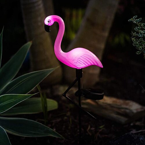 Luci Solari Da Giardino A Forma Di Fenicottero – Decorazioni In Metallo Rosa Per Esterni, Prato E Terrazzo – 70 Cm