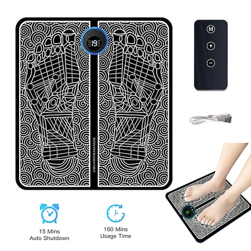 

EMS Pulse Electric Foot Massager Foot Therapy Machine Foot Pad Intelligent Acupuncture Foot Massage Pad Mat Muscle Stimulation
