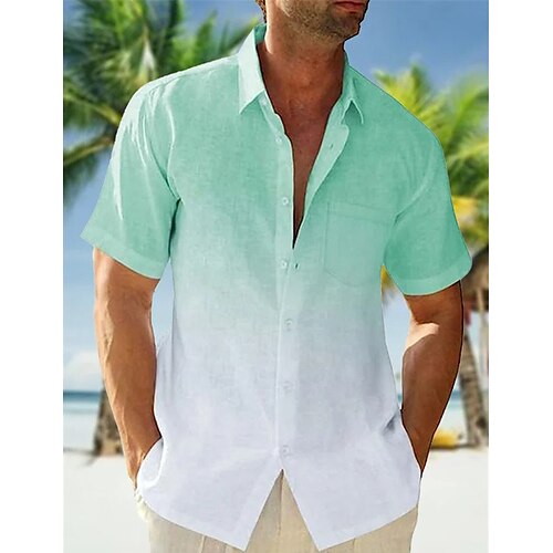 

Homme Chemise Chemise boutonnée Chemise décontractée Chemisette Chemise d'été Chemise de plage Rose Claire bleu marine Bleu Manche Courte Dégradé Revers Eté Casual du quotidien Vêtement Tenue