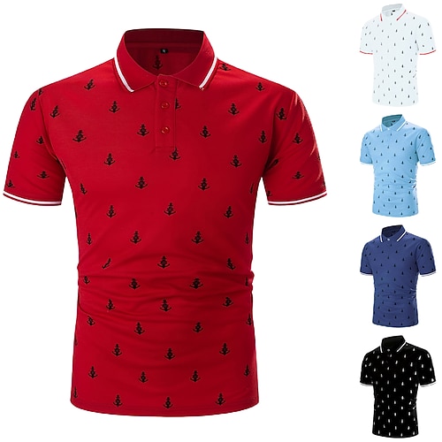 

Homens Camisa polo de caminhada Camisa de golfe roupas de golfe Respirável Secagem Rápida Macio Manga Curta Blusas Normal Estampado Verão Primavera Treino de Ginástica Golfe Badminton