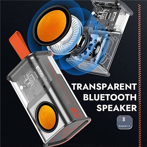 

2023 nuevo tokyo transparente mecha altavoz inalámbrico bluetoothpequeño altavoz portátil con luces ledbluetooth 5.0tws emparejamiento dualestéreo inalámbricopara el hogarfiestaplayacamping