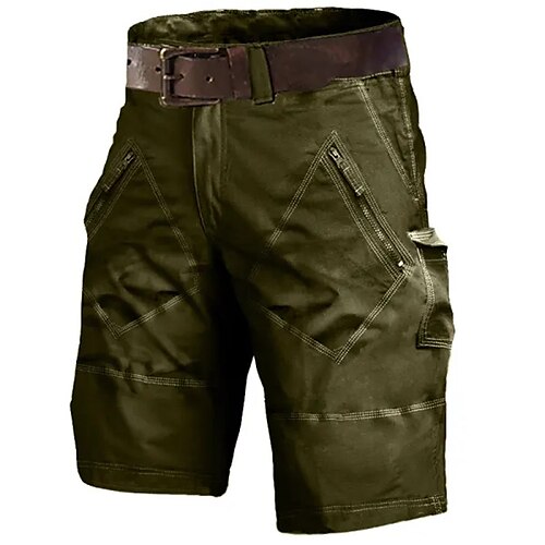 

Men's Cargo Shorts Hiking Shorts Multi Pocket Plain Comfort Breathable Outdoor Daily Going out 100% Cotton Fashion Casual Black Army Green