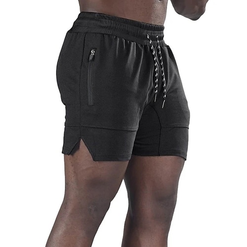 

Homme Short de survêtement Short Running Course Poche Plein Confort Respirable Extérieur du quotidien Sortie 100% Coton Mode Décontractées Noir