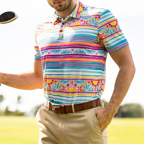 

Homens Mulheres polo combinando Camisa polo de caminhada Camisa de golfe Respirável Secagem Rápida Macio Blusas Normal Riscas Verão Primavera Treino de Ginástica Golfe Badminton