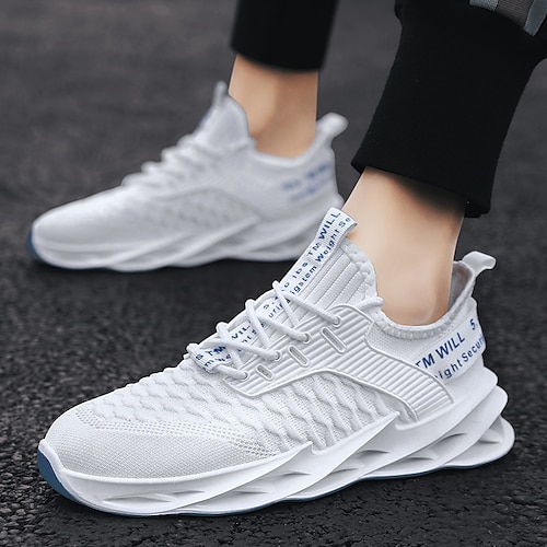 

Men's Sneakers Sporty Look Comfort Shoes Flyknit Shoes Casual Outdoor Daily Running Shoes Tissage Volant Breathable Black Red Black white White Summer Spring