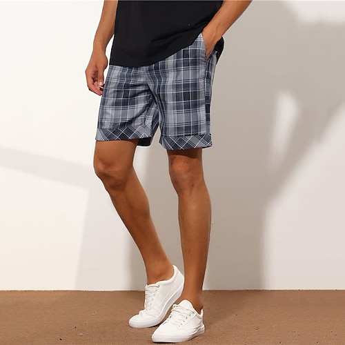 

Homens Calção Shorts Chino Bermudas Shorts de trabalho Bolsos Perna reta Grade / xadrez Conforto Curto Formal Trabalho Casual 100% Algodão Roupa de rua à moda Amarelo Vermelho