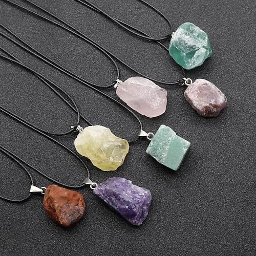 

2023 Europe And The United States New Original Stone Pendant Multi-Color Agate Stone Necklace