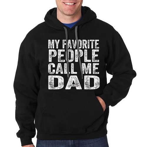 

Hombre Sudadera Con Capucha Negro Con Capucha Letra Estampados Estampado Diario Deportes Impresión 3D Ropa de calle Design Básico Primavera Otoño Ropa Father's Day Sudaderas con capucha Sudaderas