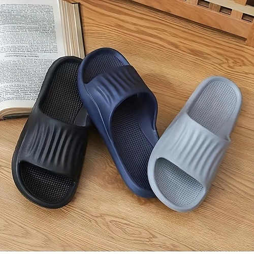 

Men's Slippers Slippers Casual Outdoor Home EVA(ethylene-vinyl acetate copolymer) Breathable Black Dark Blue Grey Summer