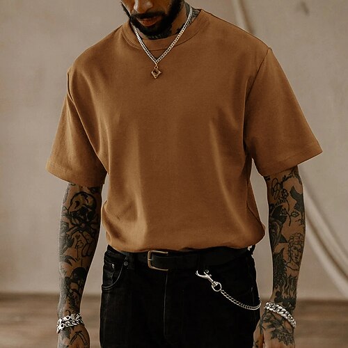 

Men's T shirt Tee Cool Shirt Oversized Shirt Tee Top Plain Crew Neck Outdoor Sport Short Sleeve Clothing Apparel 100% Cotton Streetwear Designer Casual Daily