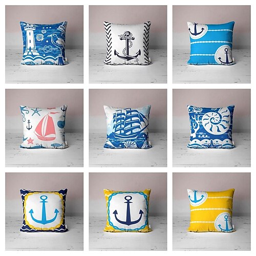 

Summer Breeze Double Side Pillow Cover 1PC Marine Animal Soft Decorative Square Cushion Case Pillowcase for Bedroom Livingroom Sofa Couch Chair