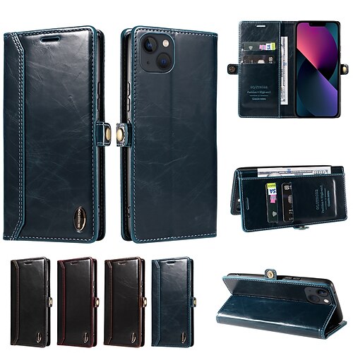 

Phone Case For Apple Wallet Case iPhone 14 Pro Max Plus 13 12 11 Mini X XR XS 8 7 Anti-theft With Card Holder Magnetic Flip Solid Colored TPU PU Leather