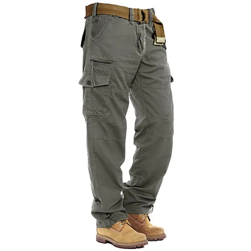 

Homens Calças Cargo Calça cargo Bolso Com Zíper Tecido Conforto Respirável Ao ar livre Diário Para Noite Moda Casual Amarelo do exército Preto