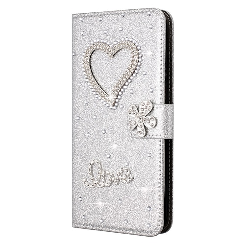 

telefone Capinha Para Apple Capa para Cartão Wallet iPhone 14 13 12 11 Plus Pro Max Com Strass Carteira Proteção de corpo inteiro Brilho brilho diamante de cristal TPU Couro PU