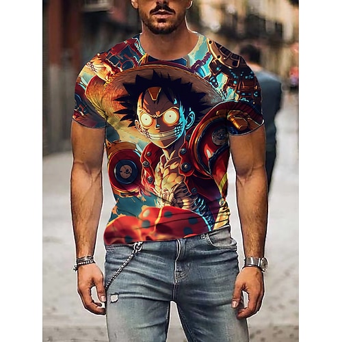 

mono de una pieza d. luffy roronoa zoro camiseta estampada camiseta gráfica para hombres adultos 3d impresión casual diario