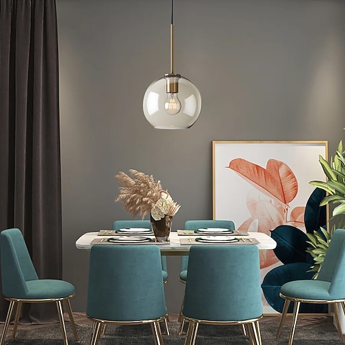 2025年 ペンダントライト 20 cm シングルデザイン ガラス 電気メッキ