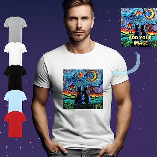 

Camiseta de algodón personalizada para hombre, añade tu imagen, diseño de foto, texto, letra, estampado gráfico, camiseta, moda deportiva, verano informal