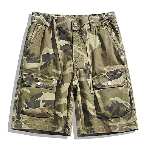 

Hombre Pantalón Corto Cargo Shorts para senderismo Bolsillo con solapa Color Camuflaje Comodidad Transpirable Exterior Diario Noche 100% Algodón Moda Casual Verde Ejército Caqui