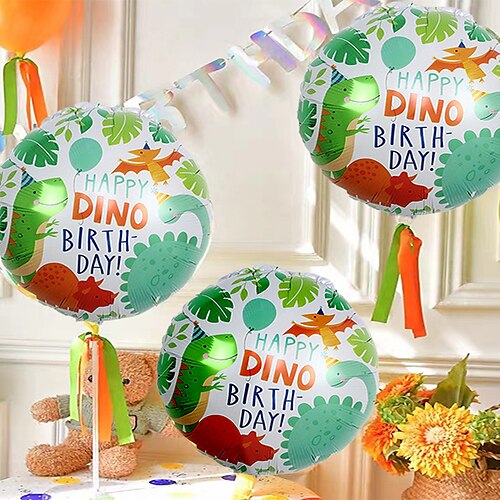 

6 Stück Dinosaurier alles Gute zum Geburtstag Aluminiumfolie Ballon Geburtstagsfeier Thema Party Dekoration Ballon